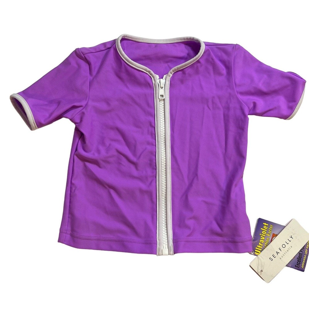Seafolly Purple‎ Zip Front Rash Guard Size 1 / 12-18 Months New